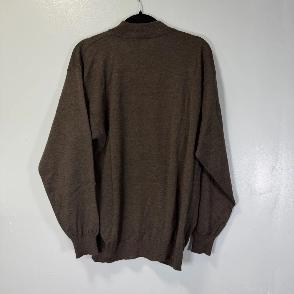 Fiji Men's Brown Wool‎ Blend Mock Neck Sweater Sz Medium